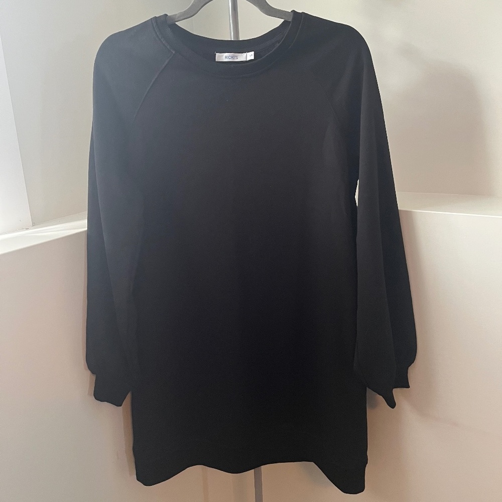 Ricki's -  Black Sweatshirt Dress w balloon detail at wrists